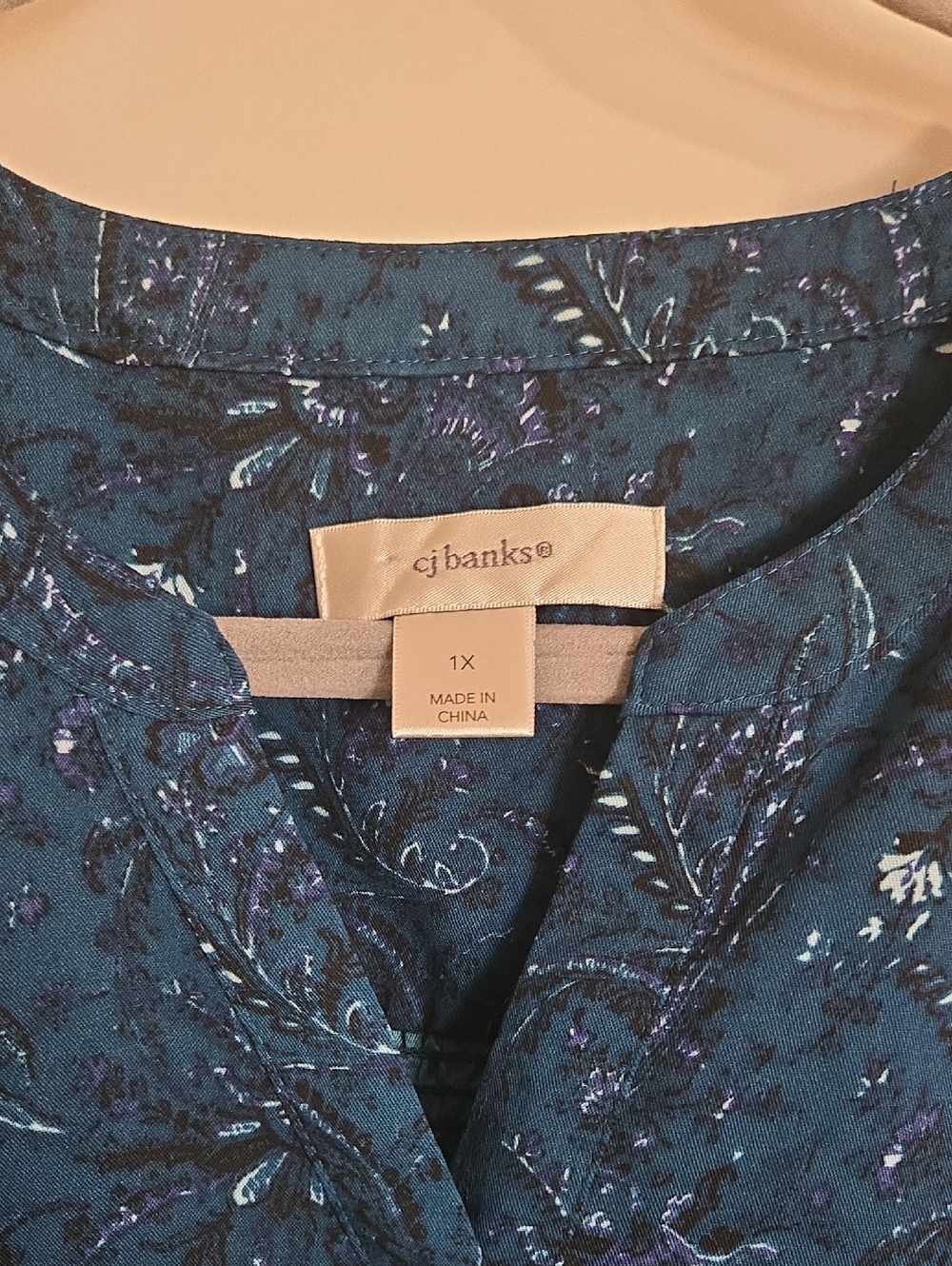 CJ Banks Teal Paisley-Print Sleep Top - Women's Intimates